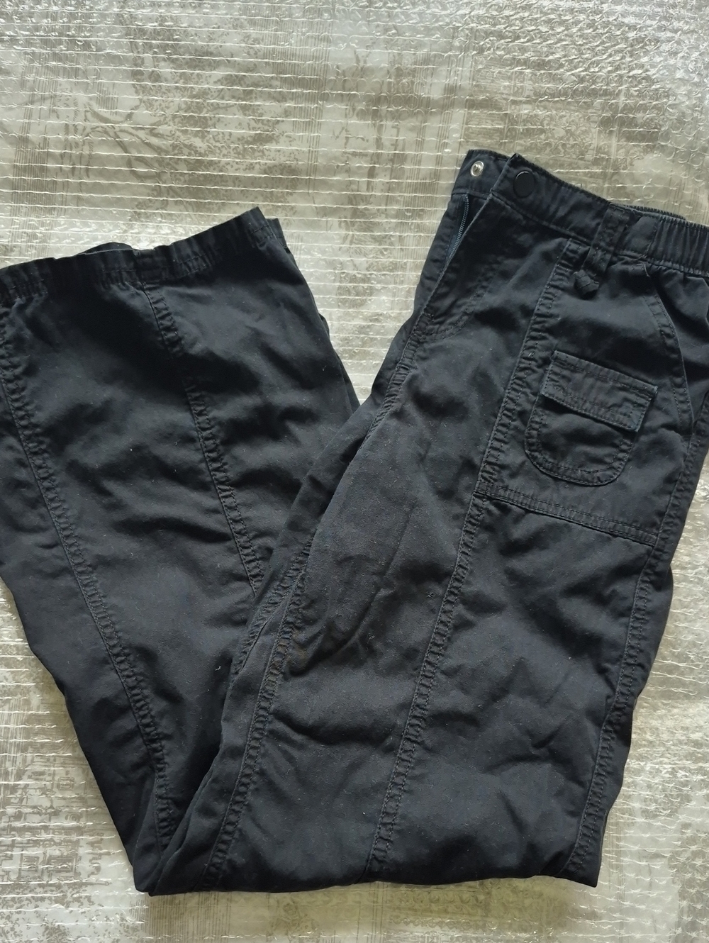 H&M Black Cargo Cotton Trousers with Side Pocket